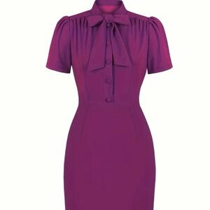 Purple dress with bow size 2X. New.